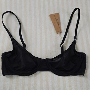 SKIMS Jelly Sheer Intimates Underwire Scoop Bra Size:32C Onyx